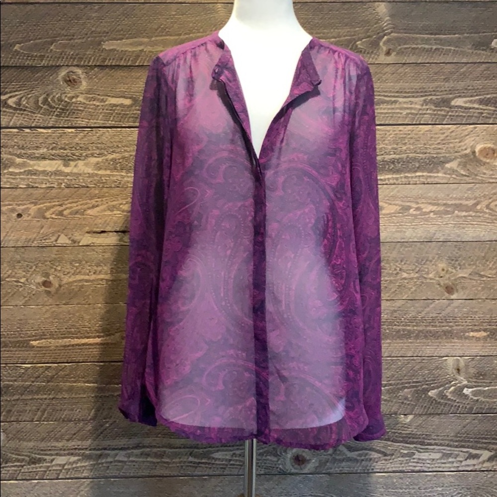 Ann Taylor | Sheer Paisley Blouse